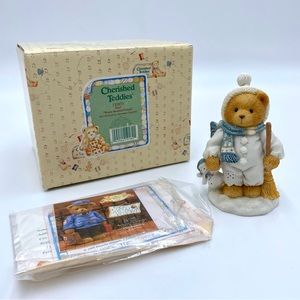 Vintage 1995 Cherished Teddies Earl Warm Hearted Friends 131873 Snowman Figurine